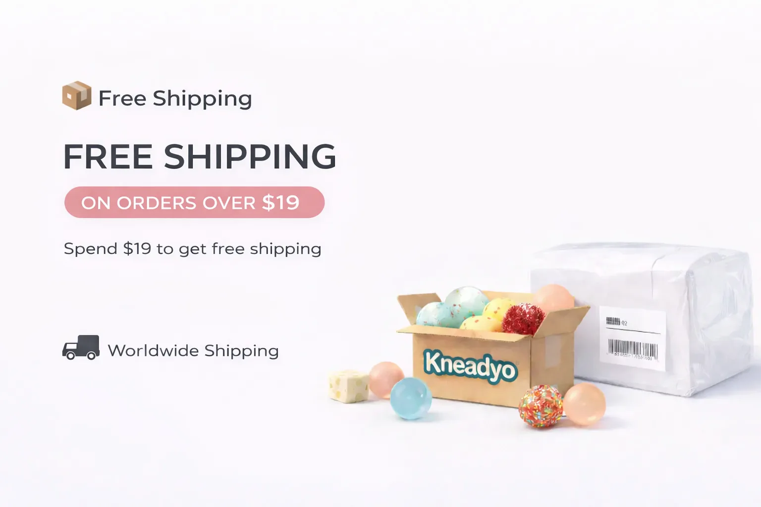 kneadyo free shipping banner orders over 19